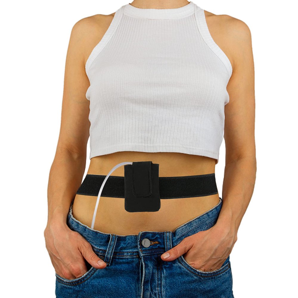 Insulin Pump Holder Waist Belt - Compatible with t:Slim/t:Slim X2 - Adjustable Diabetic Pump Case - Diabetic Insulin Pump Belts Armband for Adults & Kids - Diabetic Pouch Belt for Sports (M Waist)
