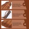 Retro Asian Straw Broom - Small Natural Flower Grass Whisk for Kid Sweeping Cleaning - Home Kitchen Bedroom - 6.2(W) .1(L) inch view 2