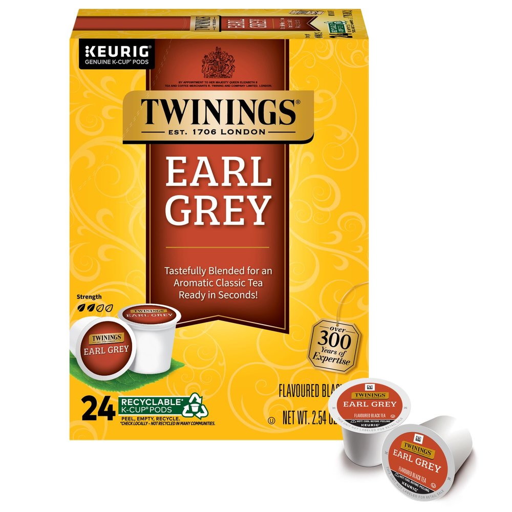 Twinings Earl Grey Tea, Keurig K-Cup Pods, 24/Box