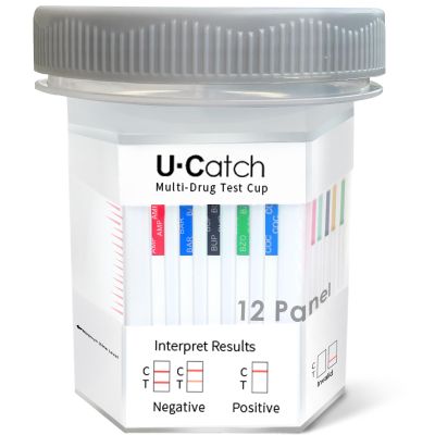 U Catch[5 Pack] 12 Panel Drug Test Kit: Multi Drug Urine Test Cup with Temperature Strip Rapid Detection at Home Screening Test Kit-No Leaking Large Size Detection Cup