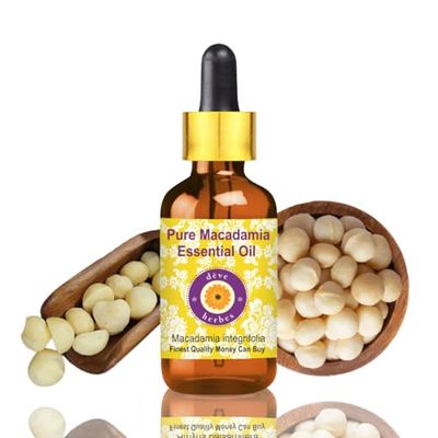 dve herbes Pure Macadamia Oil (Macadamia ternifolia) with Glass Dropper Cold Pressed 50ml (1.69 oz)