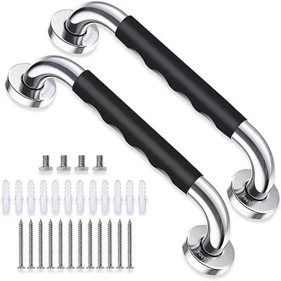 2 Packs Anti-Slip Shower Grab Bars, SUS304 Stainless Steel Bathroom Wall Mount Grab Bar Handle, Handicap Elderly Senior Assist Bath Handle (43 cm)