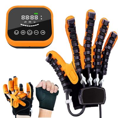 JIONET Rehabilitation Robot Gloves Finger and Hand Function Straightening Brace Guard Hand Training Splint for Arthritis Stroke Hemiplegia (Color : Right Hand, Size : Large)