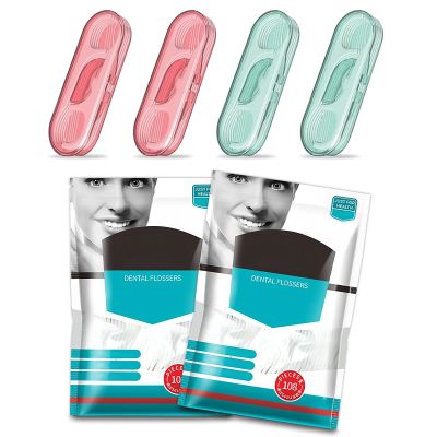 AOCEAN Dental Floss Picks - Travel Floss with Toothpicks - Professional Threader Flossers - Ideal for Family Hotel and High-Toughness Travel (216 Pcs)