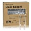 200 Count Clear Plastic Spoons, Heavy Weight Disposable Spoons Cutlery Plastic Utensils, Clear PlasticSilverware Bulk view 1
