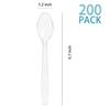 200 Count Clear Plastic Spoons, Heavy Weight Disposable Spoons Cutlery Plastic Utensils, Clear PlasticSilverware Bulk view 2