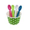 MMvolesy 8oz Lime Green Paper Ice Cream Cups Polka Dot Paper Disposable Dessert Cups, Ice Cream Bowls For Cold Or Hot Food, Paper Dessert Cups, And Coloured Paper Cups For Soups With Spoon 50Pc view 2