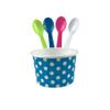 MMvolesy 8oz Blue Paper Ice Cream Cups Polka Dot Paper Disposable Dessert Cups, Ice Cream Bowls For Cold Or Hot Food, Paper Dessert Cups, And Coloured Paper Cups For Soups With Spoon 50Pc view 2