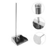 Pans with Long Handle Stainless Steel Dustpan, Pans with Brush Dustpans Refuse Container for Home, Lobby, Shop view 2