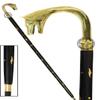 Vintage Antique Walking Cane Wooden Walking Stick with Golden Brass Handle Gift for Men and Women_Black view 1