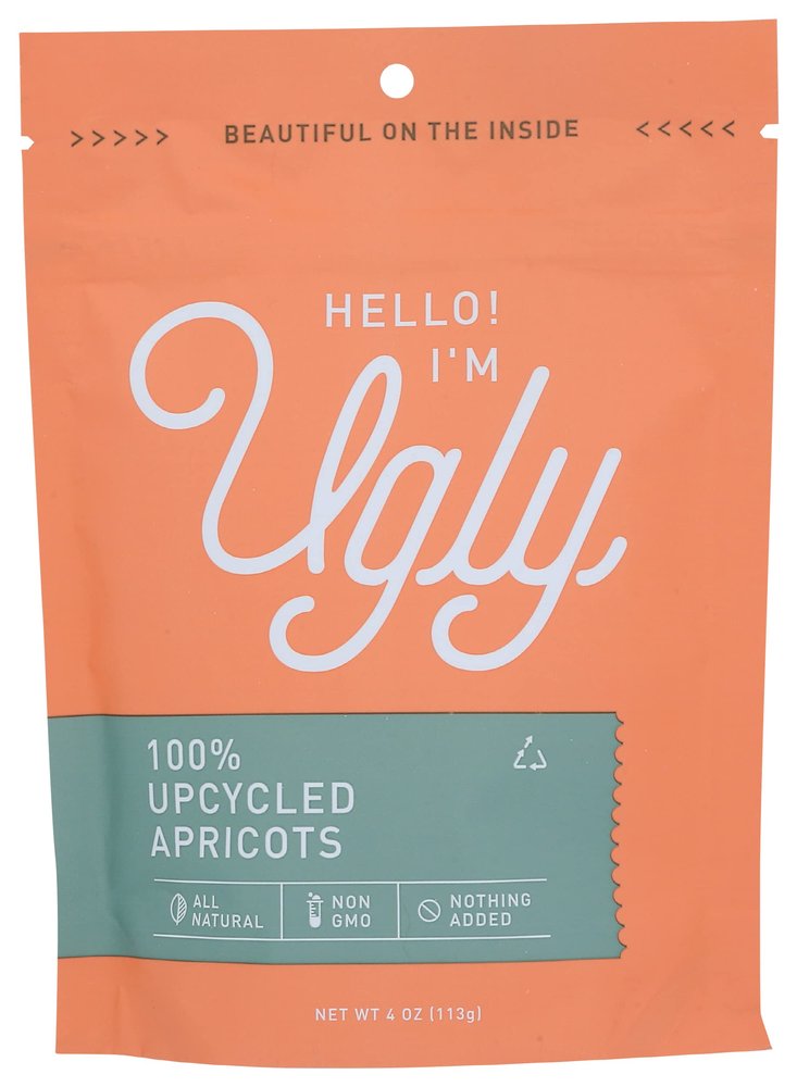 Hello I'm Ugly Upcycled Dried and Diced Apricots, All Natural, Non GMO, Nothing Added, 4 Ounce (Pack of 12)