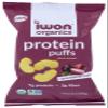 Iwon Organics Protein Puffs Caramelized Onion Flavor, Vegan, Certified Non GMO, Certified Kosher, Soy Free, Gluten Fee, 5 Ounce (Pack of 12) view 1