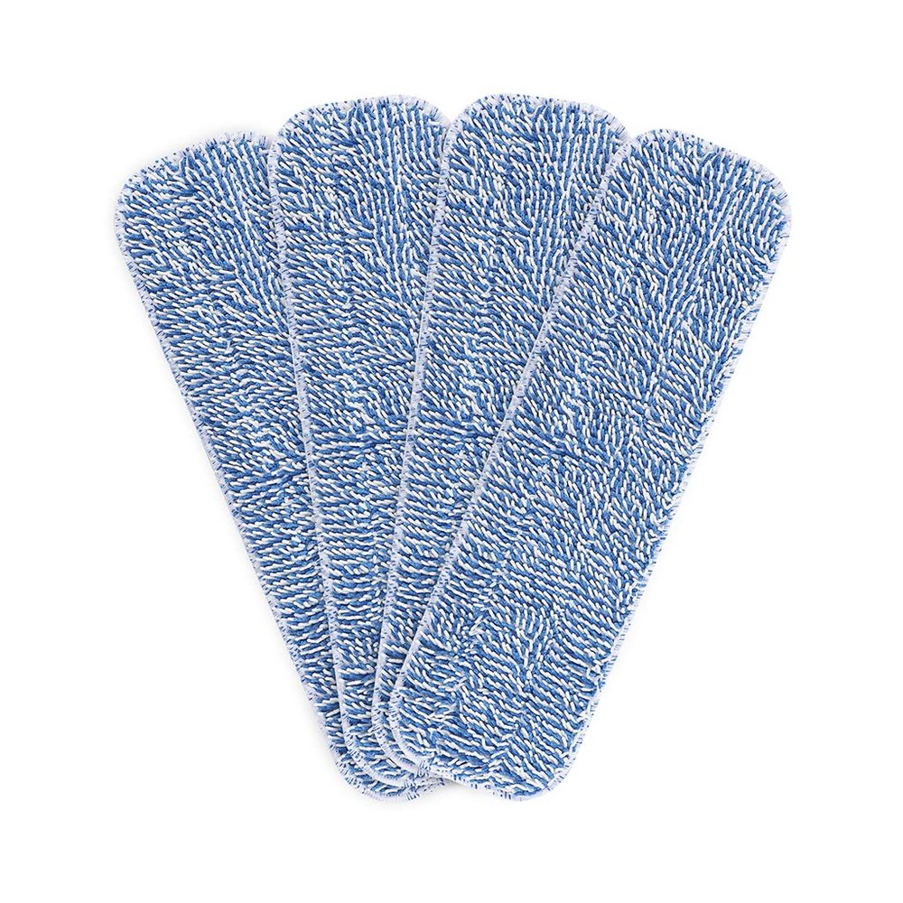 Replacement Microfiber Floor Cleaning Pads - 18''x5'' Dust Mop Refill Sweeping Pad Compatible with Bona Mop, Fits 17 to 18 Flat Mop - 4 Pack