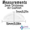 GMS Optical 2.0mm Regular Thickness / 15mm Medium Length - Air Cushion Adhesive Anti-Slip Contour Nose Pads - for Eyeglasses, Sunglasses, and Glasses - Reduces Soreness (5 Pair)(Clear) view 2