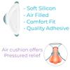 GMS Optical 2.0mm Regular Thickness / 15mm Medium Length - Air Cushion Adhesive Anti-Slip Contour Nose Pads - for Eyeglasses, Sunglasses, and Glasses - Reduces Soreness (5 Pair)(Clear) view 3