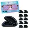 GMS Optical Med-Thick (2mm) Med-Length (15mm) Air Cushion Adhesive Contour Eyeglass Nose Pads - Anti Slip - Reduces Soreness - Nosepads for Eyeglasses, Sunglasses, and Reading Glasses(10 Pair, Black) view 1