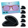 GMS Optical Med-Thick (2mm) Med-Length (15mm) Air Cushion Adhesive Contour Eyeglass Nose Pads - Anti Slip - Reduces Soreness - Nosepads for Eyeglasses, Sunglasses, and Reading Glasses(5 Pair, Black) view 1