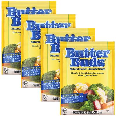 Butter Buds Sauce Mix, 4 Oz (4-Pack) Non-GMO, Gluten-Free Natural Butter Flavored Sauce Made with Buttermilk, 0 Fat, 0 Cholesterol