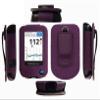 Fitted Leather Case W/Screen Protector (Includes Carabiner & Lanyard) for Freestyle Libre,Freestyle Libre 2, Freestyle Libre 14 Day,Freestyle Libre HD (Purple) view 1