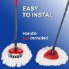 HiBaby 4 Pack Mop Head Replacement & 1 Pack Base Compatible with O Cedar Mop Replace Head EasyWring 1-Tank, Microfiber Spin Mops Refills, Easy Cleaning view 4