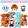 120 Pieces Jungle Safari Animal Party Treat Bags Candy Goodies Favor Gift Bags Animal Candy Bags for Jungle Safari Petting Zoo Farmhouse Theme Birthday Party Baby Shower Favor Supplies view 3