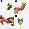 100pcs Coconut Tree Drinking Straws, Disposable Honeycomb Plastic Straws, Tropical Hawaiian Beach Cocktail Pool Luau Party Decorations Supplies view 3
