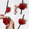 100pcs Fruit Drinking Straws, Disposable Honeycomb Plastic Straws, Tropical Hawaiian Beach Cocktail Pool Luau Party Decorations Supplies view 3