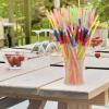 100pcs Umbrella Drinking Straws, Disposable Plastic Straws, Tropical Hawaiian Beach Cocktail Pool Luau Party Decorations Supplies view 4