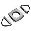 cgaplus Cigar Cutter Stainless Steel Double Blade Cigar Guillotine with Leather Pouch Cigar Cutter(Grey) view 2