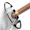 cgaplus Cigar Cutter Stainless Steel Double Blade Cigar Guillotine with Leather Pouch Cigar Cutter(Grey) view 3