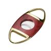 cgaplus Cigar Cutter Stainless Steel Double Blade Cigar Guillotine with Leather Pouch Cigar Cutter(Red) view 1