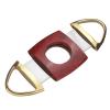cgaplus Cigar Cutter Stainless Steel Double Blade Cigar Guillotine with Leather Pouch Cigar Cutter(Red) view 2