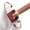 cgaplus Cigar Cutter Stainless Steel Double Blade Cigar Guillotine with Leather Pouch Cigar Cutter(Red) view 3