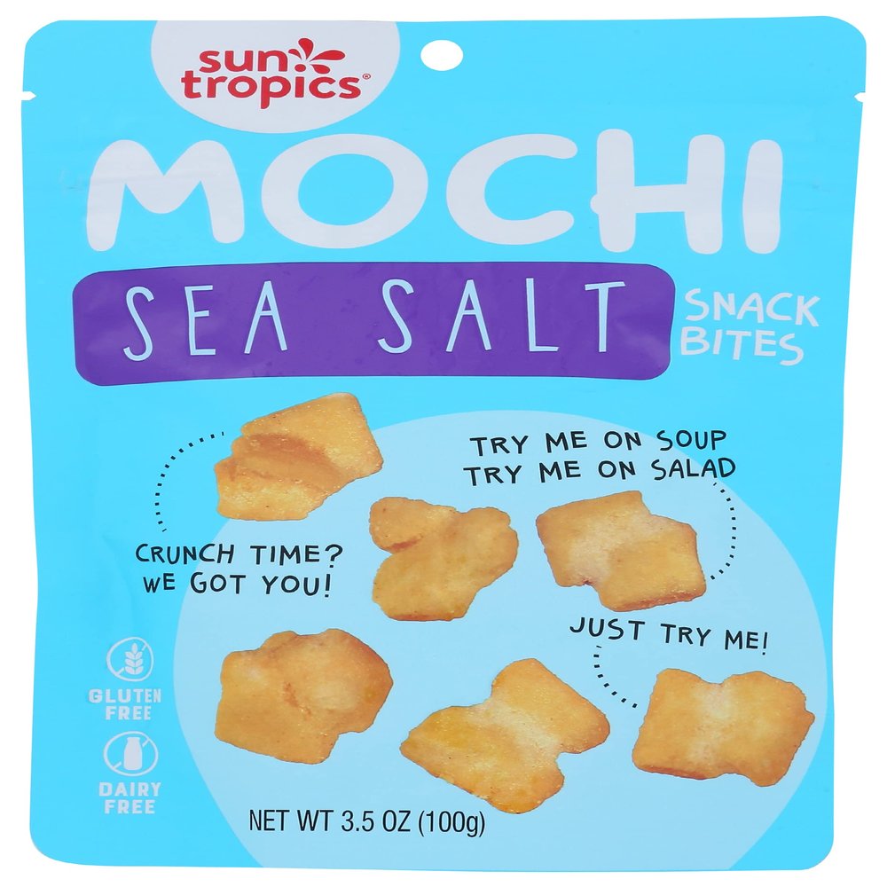 Sun Tropics Mochi Snack Bites, Sea Salt, Dairy Free, Gluten Free, 3.5 Oz (Pack of 12)