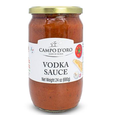 CAMPO D'ORO - Vodka Sauce Made with Parmigiano Reggiano and Italian Tomatoes Jar 24oz (680g), Spaghetti Sauce