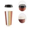 ELEGANT DISPOSABLES 50 Sets 12 oz Insulated Hot Coffee Cups with Lids, Burgundy Rippled Easy Grip Disposable Paper to go Cups view 4