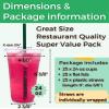 Aatriet 24 oz Clear Plastic Cups with Lids and STRAWS, Disposable Party Cups for To Go Iced Coffee Cold Drinks, Smoothie, Juice, Parfait, Frappuccino, Milkshake. No Leaking Fruit Cup, 25 Sets view 2