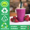 Aatriet 24 oz Clear Plastic Cups with Lids and STRAWS, Disposable Party Cups for To Go Iced Coffee Cold Drinks, Smoothie, Juice, Parfait, Frappuccino, Milkshake. No Leaking Fruit Cup, 25 Sets view 3