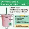 Aatriet 16 oz Clear Plastic Cups with Lids and STRAWS, Disposable Party Cups for To Go Iced Coffee Cold Drinks, Smoothie, Juice, Parfait, Frappuccino, Milkshake. No Leaking Fruit Cup, 25 Sets view 2