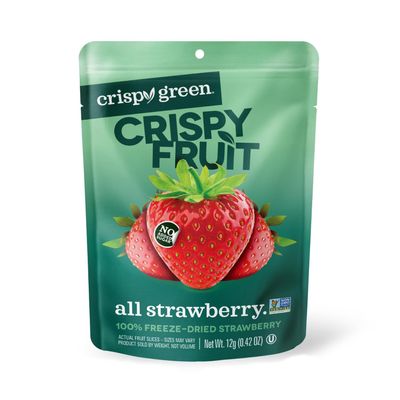 Crispy Green Natural Freeze-Dried Fruit, Strawberry Single-Serve, No Sugar Added, 0.42 Ounce (Pack of 12)