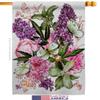 Breeze Decor Pink Bouquet House Flags 2 pcs Pack Garden Floral Sunflower Tulip Rose Orchid Lilies Season Springtime Flower Wreath Small Decorative Gift Yard Banner Made in USA 28 X 40 view 2