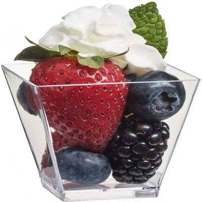 zappy 1000 Ct Square Mini Dessert Cups 2 oz Clear Tasting Sample Shot Glasses Dessert Cups Disposable Plastic Appetizer Bowls Mini Parfait Cups Small Tumblers