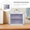 1 Set Multi-Layer Medicine Box with Lock First Aid Cabinet Pill Container Car Community Medicine Case Wall Hanging Medicine Case Aluminum Alloy Office Storage First Aid Kit view 3