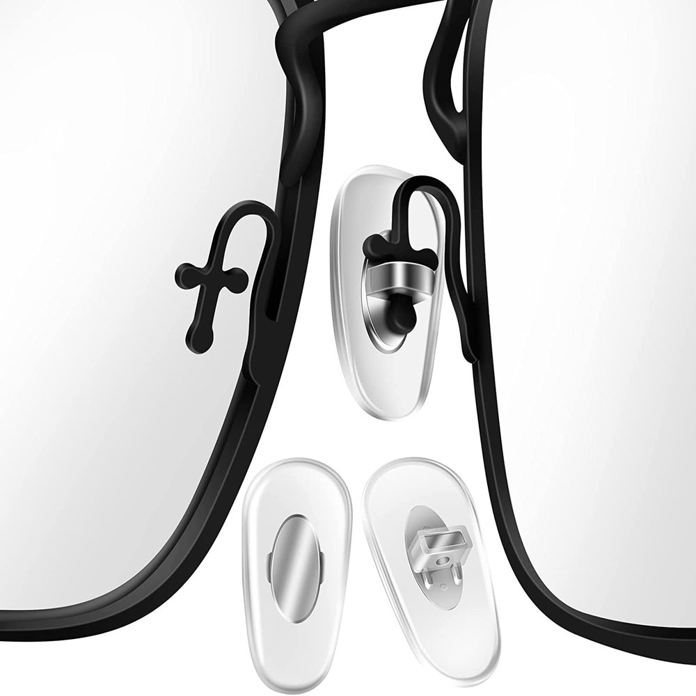 Auzky 5 Pairs Replacement Nose Pads for RayBan RB3526, RB4071, RB6335, RB6375, RB7186 More Plug-in/Push in Mount Type Eyeglasses, Sunglasses Models - Silver