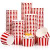 200 Pcs Paper Ice Cream Cups 5.5 Ounce Red White Striped Disposable Sundae Bowls Yogurt Dessert Soup Cups for Hot Soup Snack Treat Carnival Theme Party Decorations view 1
