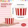 200 Pcs Paper Ice Cream Cups 5.5 Ounce Red White Striped Disposable Sundae Bowls Yogurt Dessert Soup Cups for Hot Soup Snack Treat Carnival Theme Party Decorations view 2