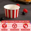 200 Pcs Paper Ice Cream Cups 5.5 Ounce Red White Striped Disposable Sundae Bowls Yogurt Dessert Soup Cups for Hot Soup Snack Treat Carnival Theme Party Decorations view 3