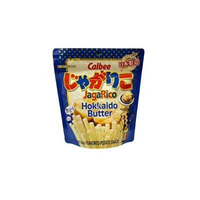 Calbee Jagarico Hokkaido Butter (2.05oz). Crunchy potato snack sticks from Japan (TCS-15 L-4) - Pack of 6
