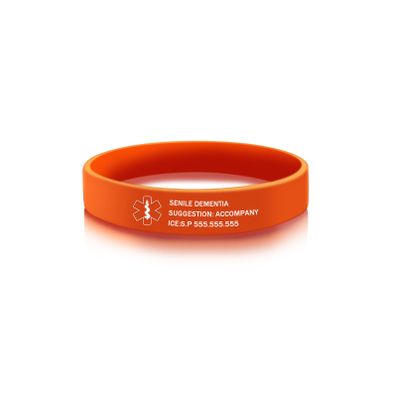 YITUB Personalized Medical ID Bracelet Free Engraving Silicone Alert Bracelet Custom Emergency Bracelets for Men Women (Orange)