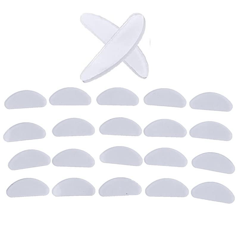 Set of 20 Pair Anti Slip Stick On Nose Pads Adhesive Silicone Nosepads for Eye Glasses Sunglasses (19 * 8 * 1.5mm, Clear)